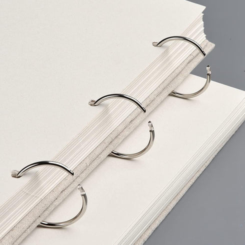 Refillable Loose Leaf Sketchbook, Spiral Sketchbook, Linen Hardcover, 120 Pages, 160GSM (L)