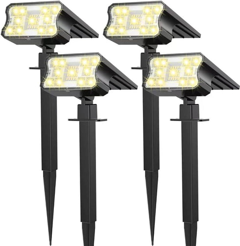 HGGH Solar Lights Outdoor Waterproof IP67, 60 LED 3 Lighting Modes Solar