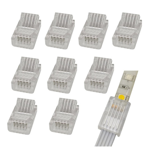 5 Pin 12mm LED Strip to Wire Connector rgbw Unwired Clips Solderless
