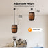 BJTDLLX Wood Lighting Fixtures, Whiskey Barrel Light Fixture Bar Lamps Retro Hanging Light Antique Wood Wine Barrel