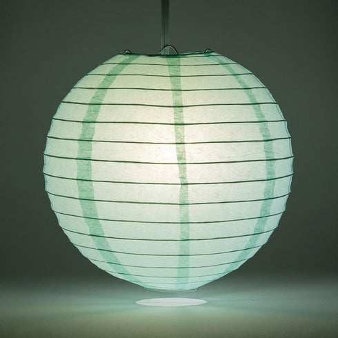 (20-Inch, Luna Bazaar Paper Lantern Parallel Style Ribbed, Cool Blue) - Rice Paper Chinese/Japanese Hanging Decoration