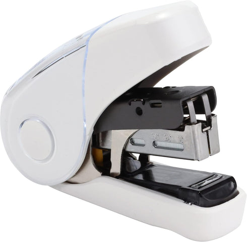 Max HD-10FL3K/W Sakuri-Flat Stapler, Holds 100 Spare Needles, White