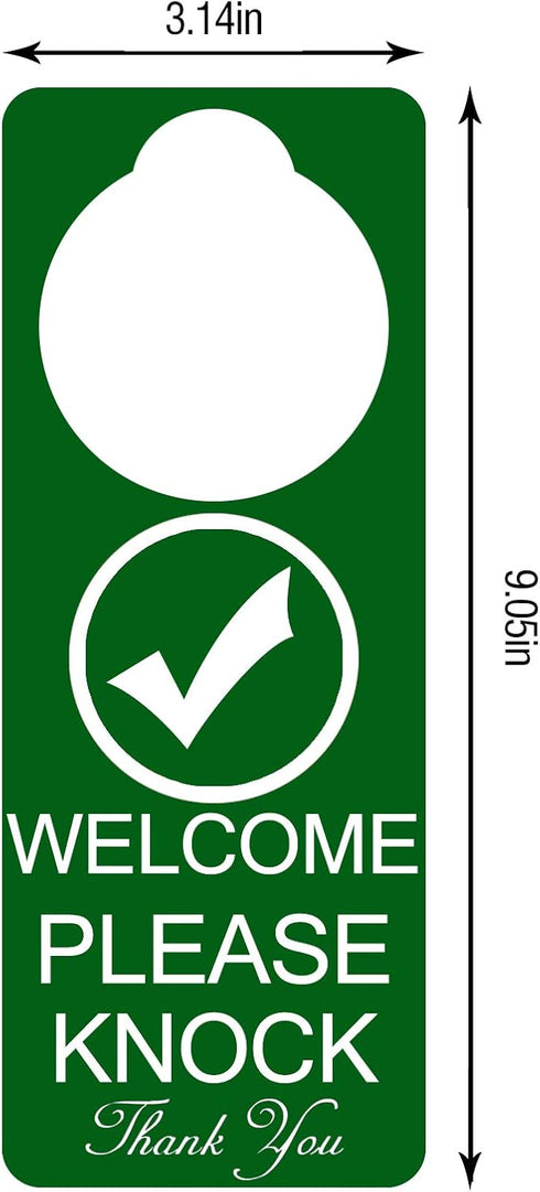 Do Not Disturb Door Hanger Sign, 2Pack Double Sided Please Do Not Disturb and Welcome Please Knock, 9 X 3 inches