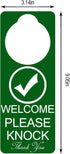 Do Not Disturb Door Hanger Sign, 2Pack Double Sided Please Do Not Disturb and Welcome Please Knock, 9 X 3 inches