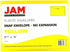 JAM PAPER Plastic Envelopes with Snap Closure - Letter Booklet - 9 3/4 x 13 - Yellow - 12/Pack
