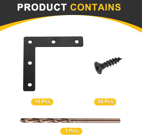 10Pcs 3.15"x3.15" (80x80mm, uxcell L-Shaped Brackets Corner Brace, Corner Bracket Shelf Bracket Right Angle Brackets