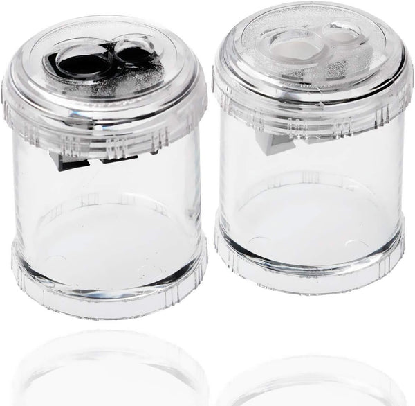 Manual Double Holes Pencil Sharpener, Metal Sharp Blade for Regular and Colored Pencils