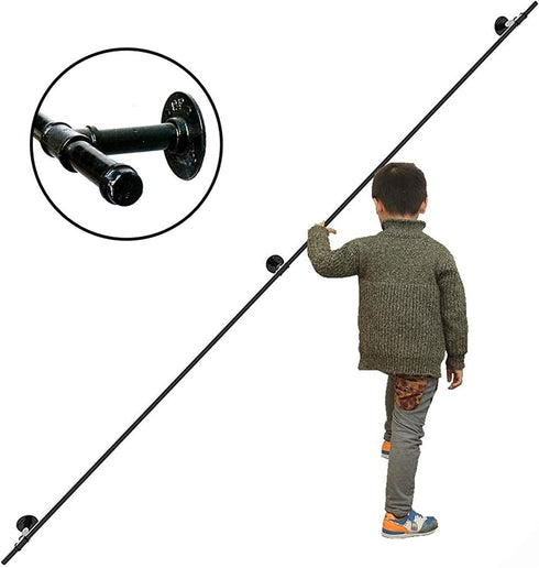 ALDEPO Non-Slip,30Cm 30cm Grab Bars Stair Railings Handrails - Black Wrought Iron Corridor Banister Support Bar