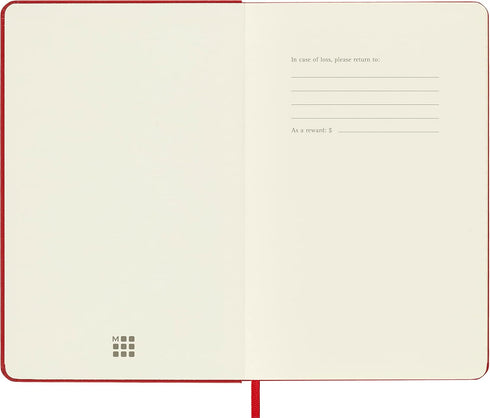 Moleskine Classic Notebook, Hard Cover, Medium (4.5" x 7"), Ruled/Lined, Scarlet Red