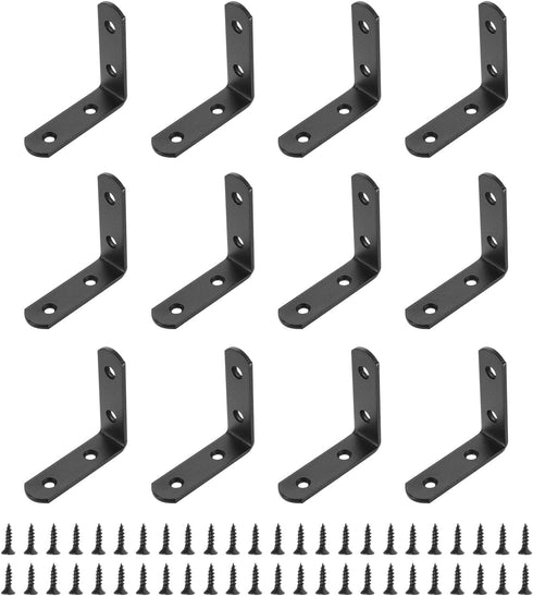 uxcell 12Pcs L-Shaped Brackets Corner Brace, 2.56"x2.56"x0.79" Corner Bracket Shelf Bracket Right