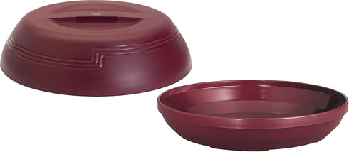 Cambro Bundle: 10 1/4" Low Profile Insulated Dome Plate Cover (MDSLD9487) Cranberry