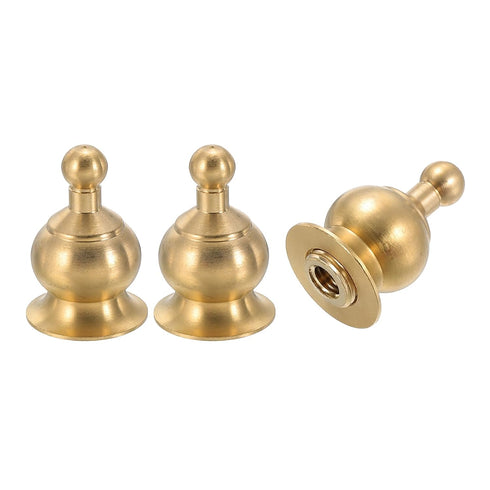 PATIKIL 17 x 28mm Lamp Finials Caps Knob, 3 Set Solid Brass Lamp