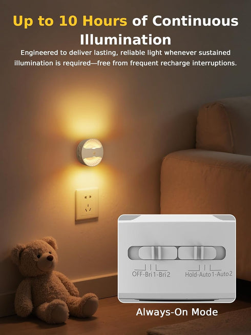 BR168 3 Pack Smiling Shark Linkage Motion Sensor Night Light LED Smart Linked PIR & Light Sensing, Rechargeable