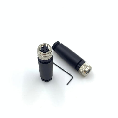 2Pcs M8 3 Pin Female Circular Connector, Field Assembly Wireable Sensor Adapter, IP67 Waterproof