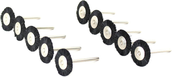 10 pc 3/4 Inch Nylon Plastic Bristle Wire Brush #403 with 1/8 Inch Shank for Dremel Rotary Tools