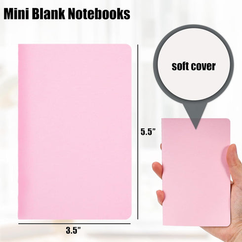 Koogel 40PCS Mini Blank Notebooks, 3.5 x 5.5 Inch Notepads in 20 Colors for Students, Travelers, School Supplies, Office