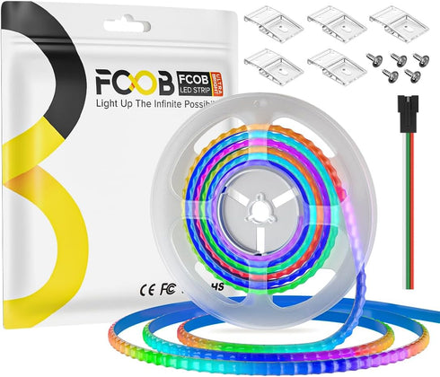 WS2812B IC RGB COB LED Strip 9.84FT 5V Individual Addressable Smart RGB
