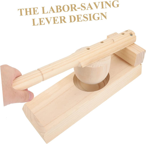 Cabilock Wooden Dumpling Wrapper Press Long Handle Maker Tool for Rice Cakes and Dumpling Skin Easy to Use Kitchen