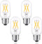 40 Watt Equivalent LED Bulb, E26 Base, 4W Energy Efficient, Soft Warm White 3000K, Dimmable Tubular T14 T45, 4 Pack