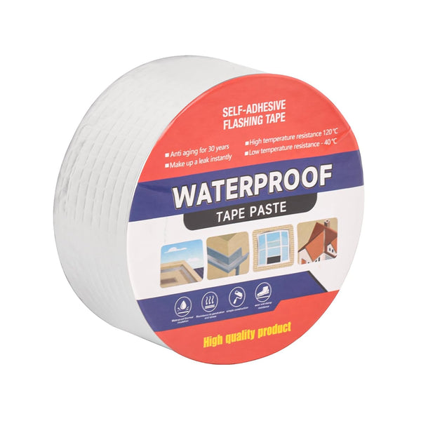 2" W X 16.4'L Waterproof Tape for Leaks, Aluminum Butyl Tape for RV, Glass Repairs, Window Caulking, Roof Patching