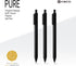 Kaco PURE Gel Pens Black Ink 0.7mm Medium Point, 10 Pieces Set, Original Design, Quick Drying Aesthetic Note Taking Pens Shcool Office Supplies Cute Stationery (10 Black) by Kaco