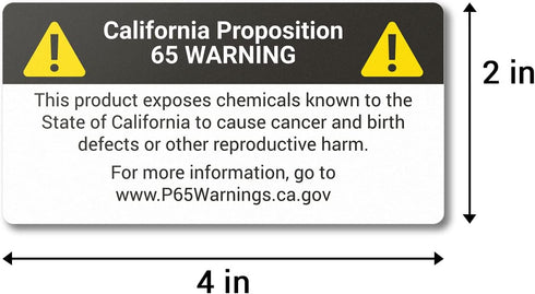 65 (4 2 inch 600 2 65 P65 California Proposition Warning Labels x / Labels, Rolls) Prop Warning Stickers Cancer