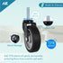 3 Inch 3/8"-16 1-1/2 (Set 4, Caster Wheels, x Threaded Stem Casters with Brake, TPR Rubber Stem Caster Wheels, Smooth