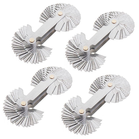 4PCS Metric & Imperial Screw Gauge for Industrial Measurement, SAE Whitworth & Metric Thread Pitch