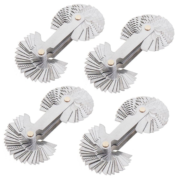 4PCS Metric & Imperial Screw Gauge for Industrial Measurement, SAE Whitworth & Metric Thread Pitch