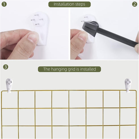 Grid Wire Board for Memo Picture Panel, Wall Decoration for Room Office, Photo Hanging Art Display Organizer