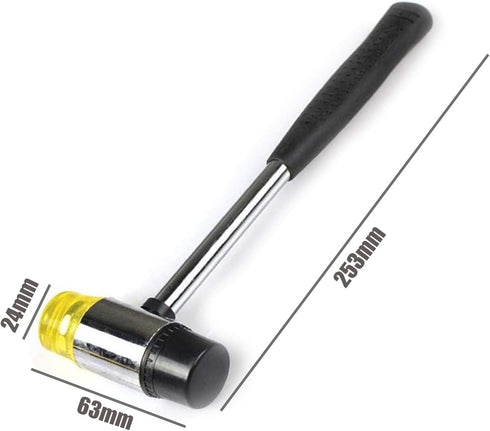 Rubber Mallet Non-Marking Rubber Mallet Hammer Steel Pipe Mallet with Non-Slip Rubber Handle for DIY Projects Crafts Woodworking and Flooring Installation by AOTISBAO