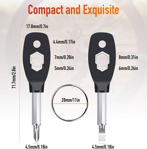 AOGUU 6-in-1 Stocking Stuffers for Men, Keychain Screwdriver Bit with Flathead and Phillips, Slotted and Hex Wrench