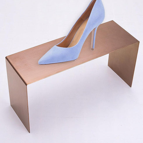 Amagogo Shoe Store Display Stands Shoe Bag Racks Standing for Showcase Wardrobe, High Rose Gold