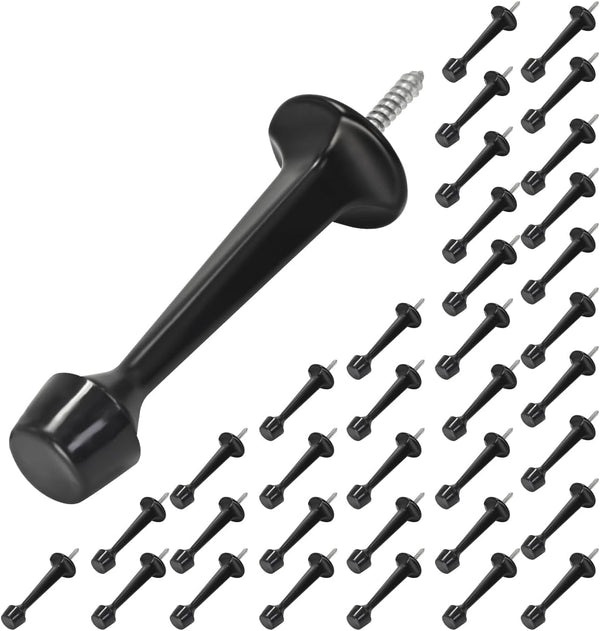 HOMOTEK 36 Pack Heavy Duty Solid Rigid Door Stop with Soft Rubber Tip, Zinc Die Cast Door Stopper for Wall & Door