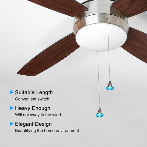 2 Pack 12" PATIKIL Ceiling Fan Pull Chain, Decorative Diamond Pendant Chain Extender Charm Extension Pull String