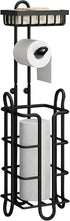 Toilet Paper Holder Stand with Storage Shelf, Free Standing Tissue Paper Roll