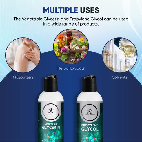 Propylene Glycol & Vegetable Glycerin - 500mL Each, USP-Grade High-Purity Mixing Solutions