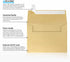 LUXPaper A2 Invitation Envelopes, Peel & Press, 4 3/8" x 5 3/4", Blonde Gold Metallic, 50 Qty
