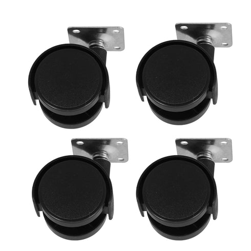 Homoyoyo 4pcs 2-inch Heavy Duty Plastic Caster Wheels Set, Swivel Replacement Rolling