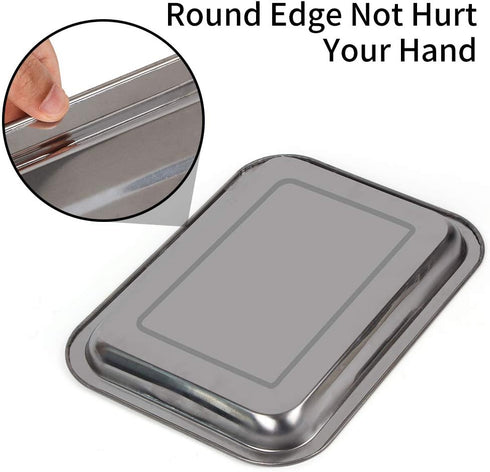 5-Pack Surgical Tray, Stainless Steel Medical Tray Dental Procedure Lab Instruments, Tattoo Tool Bathroom Organizer (10.43'' x 7.67'') by Newflager