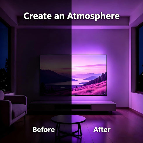 MORIACC 13.1ft 32-65 Inch LED Lights for TV, Behind TV Backlight for TV, Music Sync Strip Lights with APP and Remote