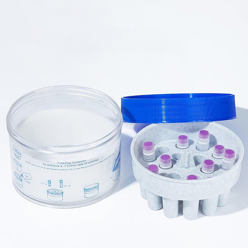 Cryogenic Storage Box, Polycarbonate Jar for 1.5/2.0mL Cryogenic Tubes, 18 Place