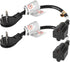 1Feet 1625W 13A UL SJT 16AWG Flat Plug Heavy Duty Extension Cord, 3-Prong Grounded Short Adapter (Black, 2 Pack)