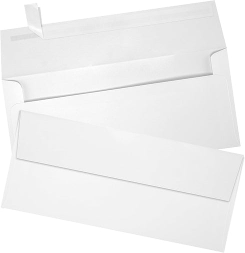 LUXPaper #9 Slimline Invitation Envelopes | Peel & Press | 3 7/8" x 8 7/8" | Bright White | 80lb. Text | 50 Qty by LUXPaper