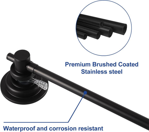 5 17-28 Inch SLIIMU Suction Cup Towel Bar for Shower with Hooks, Adjustable Long Bathroom Wall Washcloth