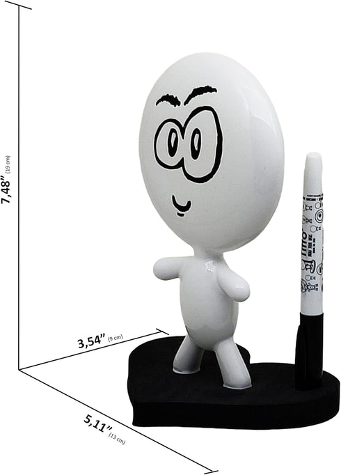 Dry Erase Board - TITTO in Love, Draw Your Ideas - Labor Day - Ceramic Doll - Black Office Design Desk Gift for