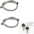 Braided Faucet Connector Supply Hose 1/2"-14NPSM Brass Nut X 3/8 Female Fitting, Stainless Steel Lead-Free 20-Inch Long