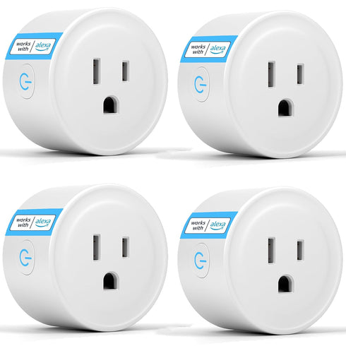 Smart Plug, Works with Alexa Only, Voice Control, Remote Control, Timer & Schedule (4 Pack)