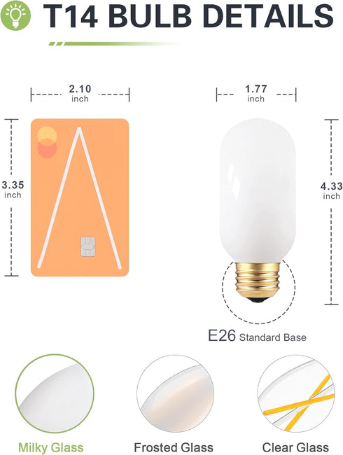 LED Light Bulb, 25W Equivalent, Soft Warm White 2700K, 3 Pack, E26 Base, 2W, Dimmable, T45, 200 Lumen