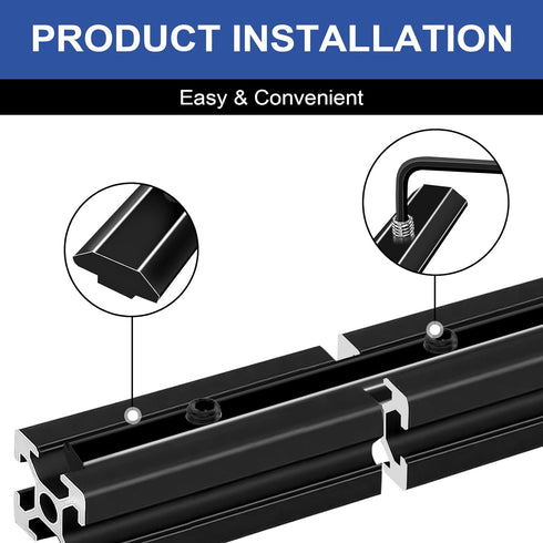 12pcs 4040 Straight Connector Corner Bracket Joint Plate, T-Slotted Accessories with Screws for 4040 Aluminum Profile